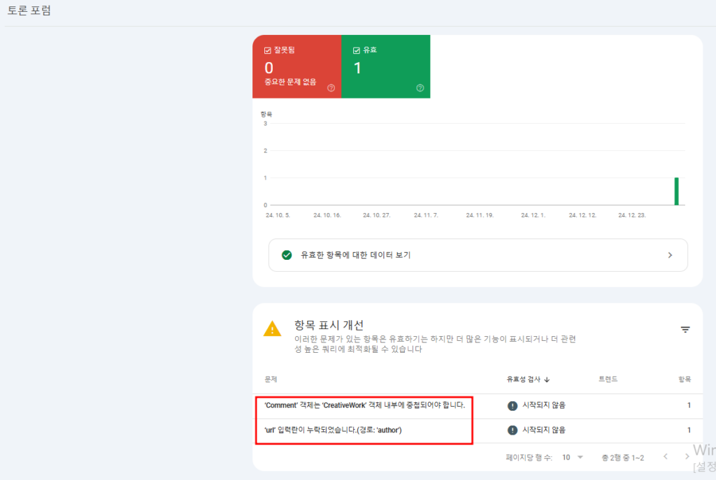 구글서치콘솔 토론 포럼 확인